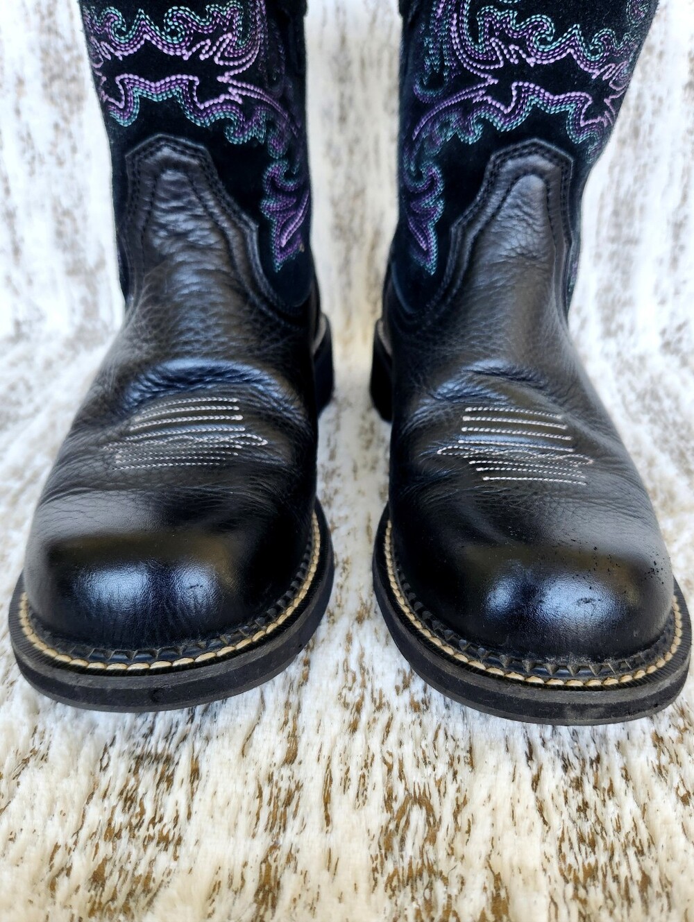 Ariat "Fatbaby II" Cowgirl Western Boot Black Leather, Women's Size 9B - Picture 3 of 12